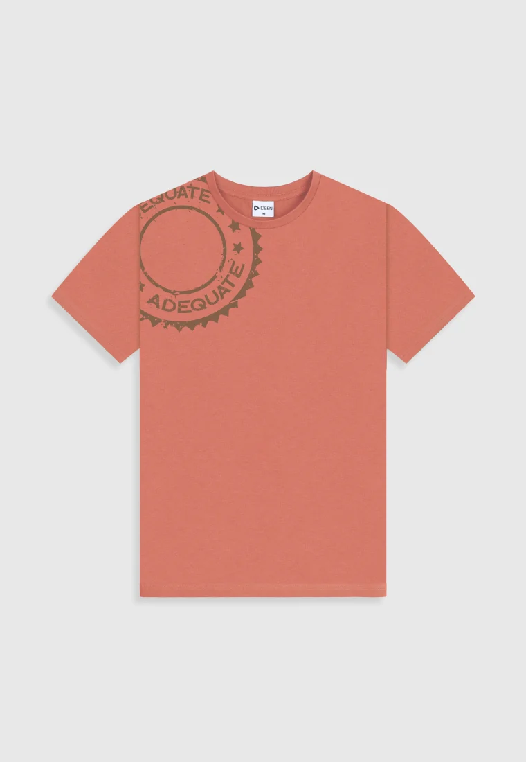 Cotton Copper Brown T-shirt with Print