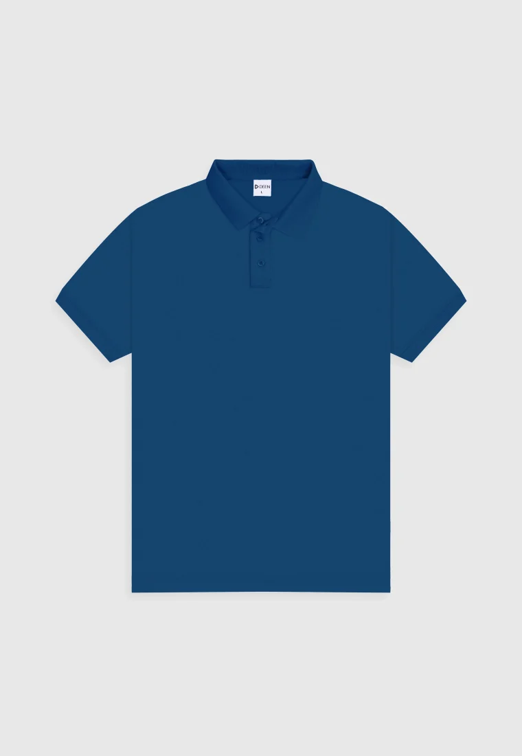 Venice Blue Polo Shirt in Cotton Blend