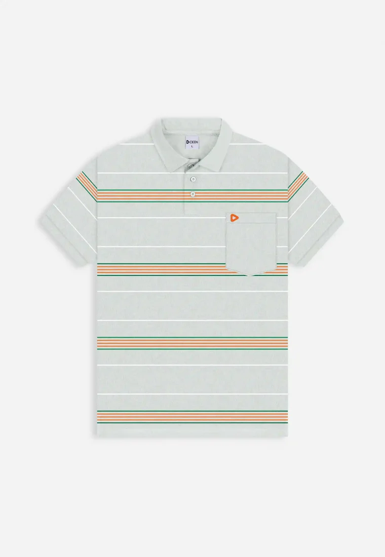 Striped Pique Polo Shirt