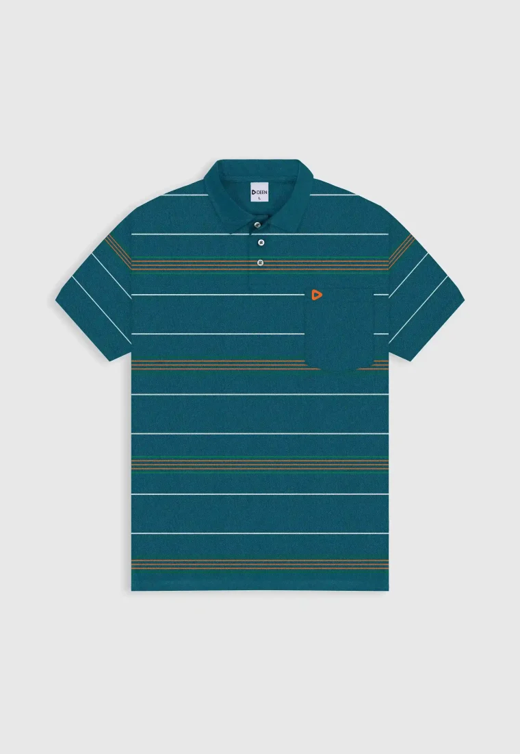 Striped Pique Polo Shirt